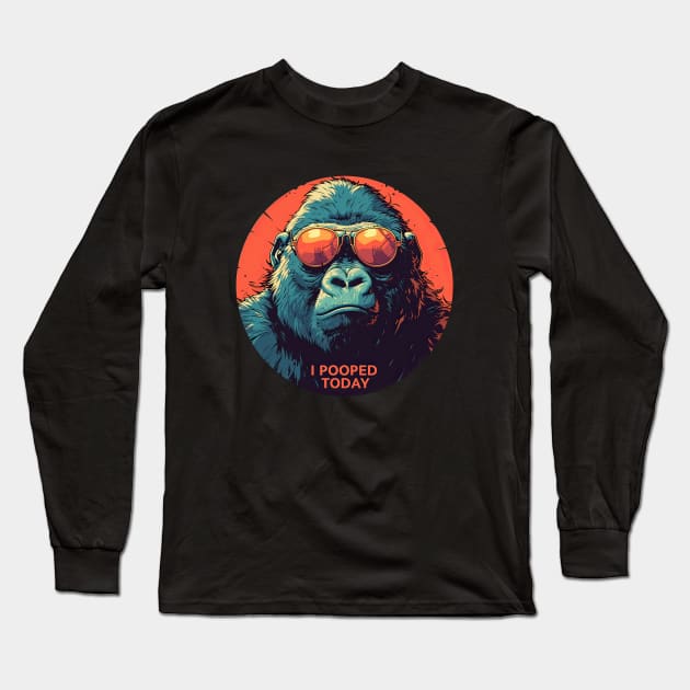 I pooped today gorilla Long Sleeve T-Shirt by obstinator